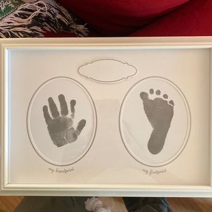 Baby handprint footprint frame